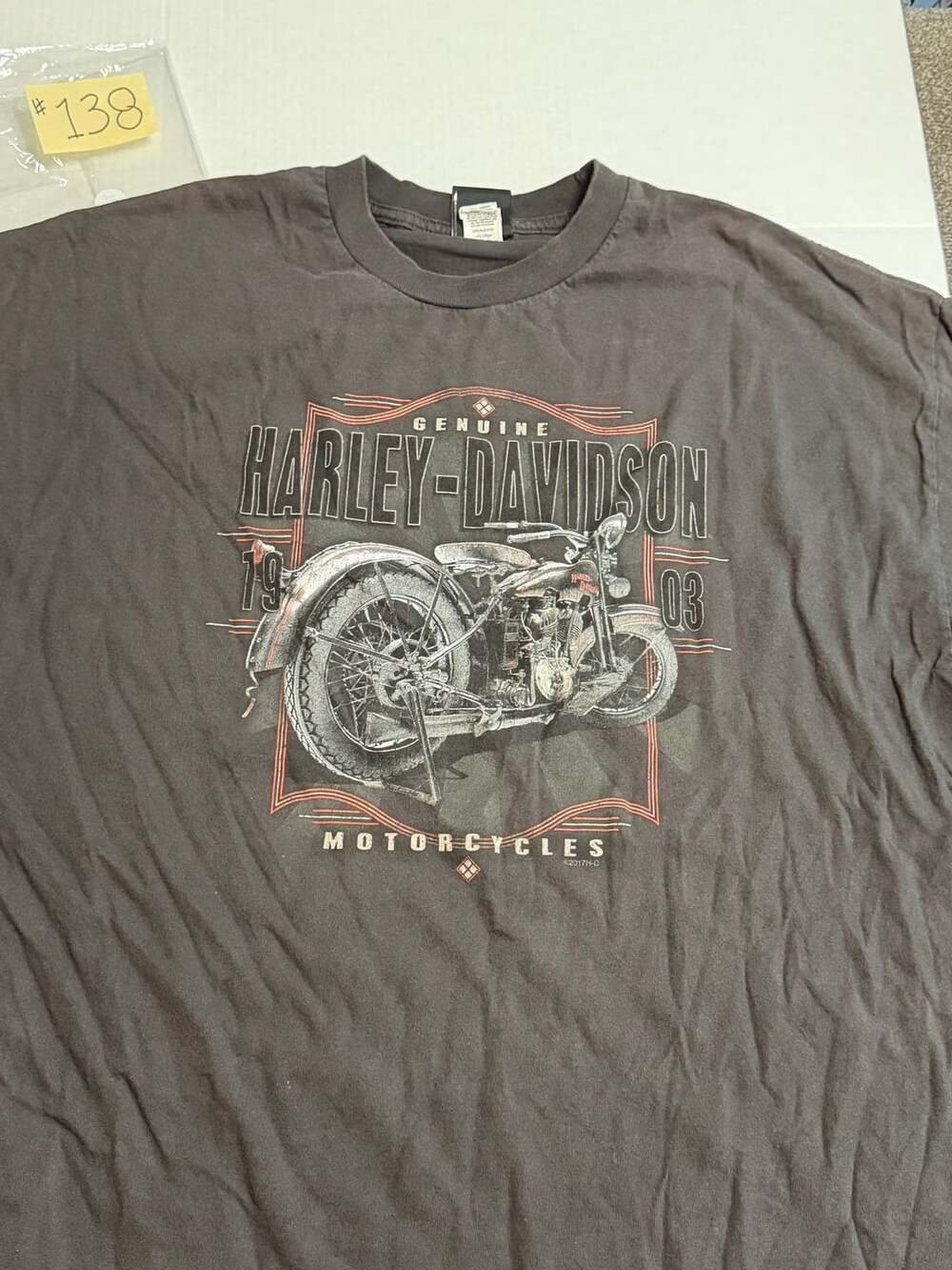 Harley Davidson Motorcycle Graphic T-Shirt Charcoal Gray